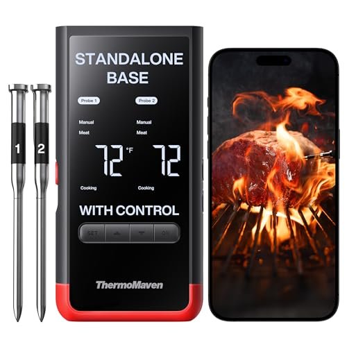 ThermoMaven P2 smart display base with multiple temperature readings.